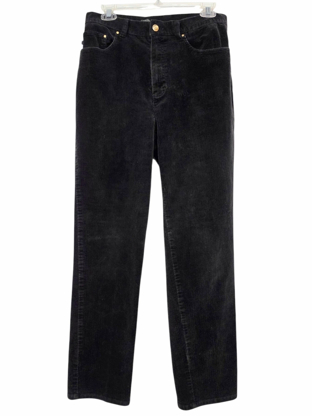 Lauren Jeans Co Ralph Lauren Women’s 10 Black Corduroy High Rise Straight Leg